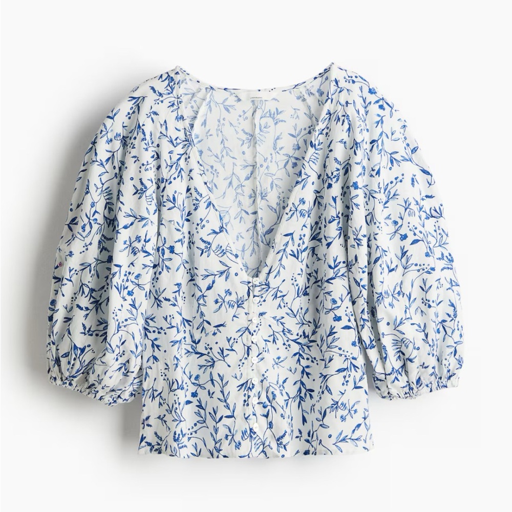 Linen Blend Floral Top